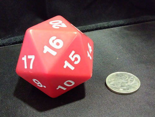 Koplow Games - Super Jumbo 55mm D20 Countdown Die - Red - 14800