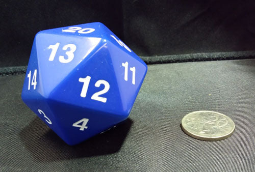 Koplow Games - Super Jumbo 55mm D20 Countdown Die - Blue - 14797