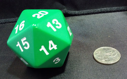 Koplow Games - Super Jumbo 55mm D20 Countdown Die - Green - 12107