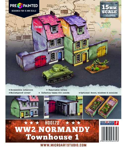 WW2 Normandy Townhouse 1 (Pre-painted 15mm)
