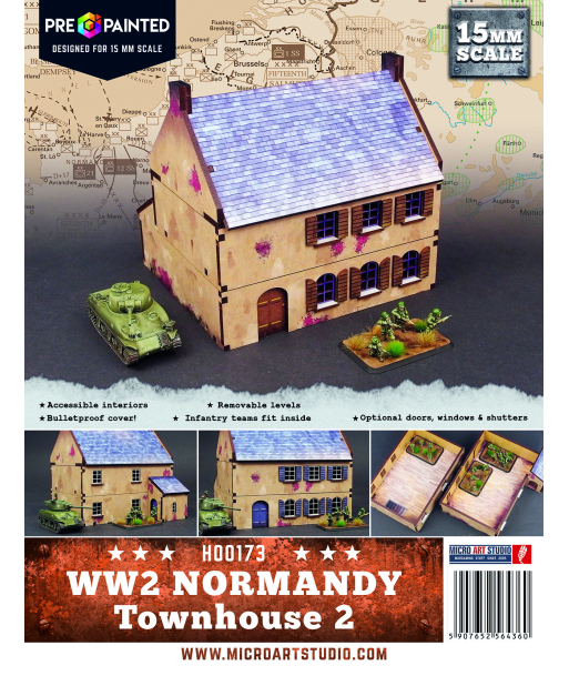 WW2 Normandy Townhouse 2 (Pre-painted 15mm)