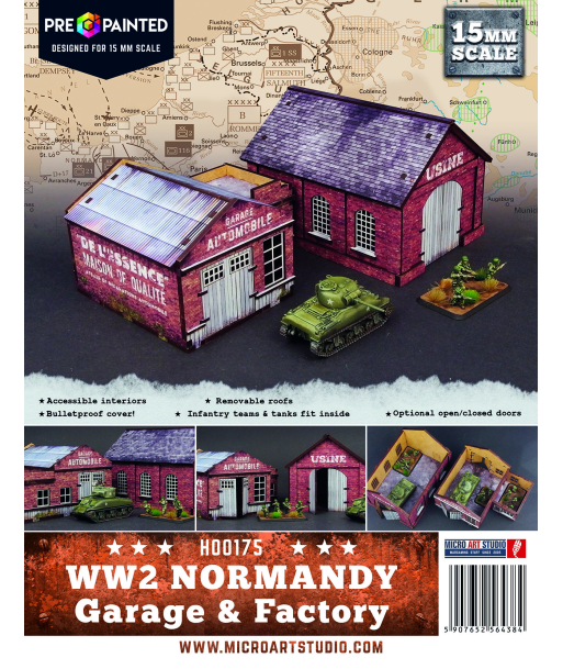 WW2 Normandy Garage & Factory (Pre-painted 15mm)