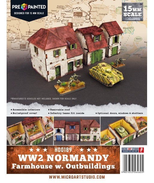 WW2 Normandy Farmhouse w. Outbuildings (Pre-painted 15mm)