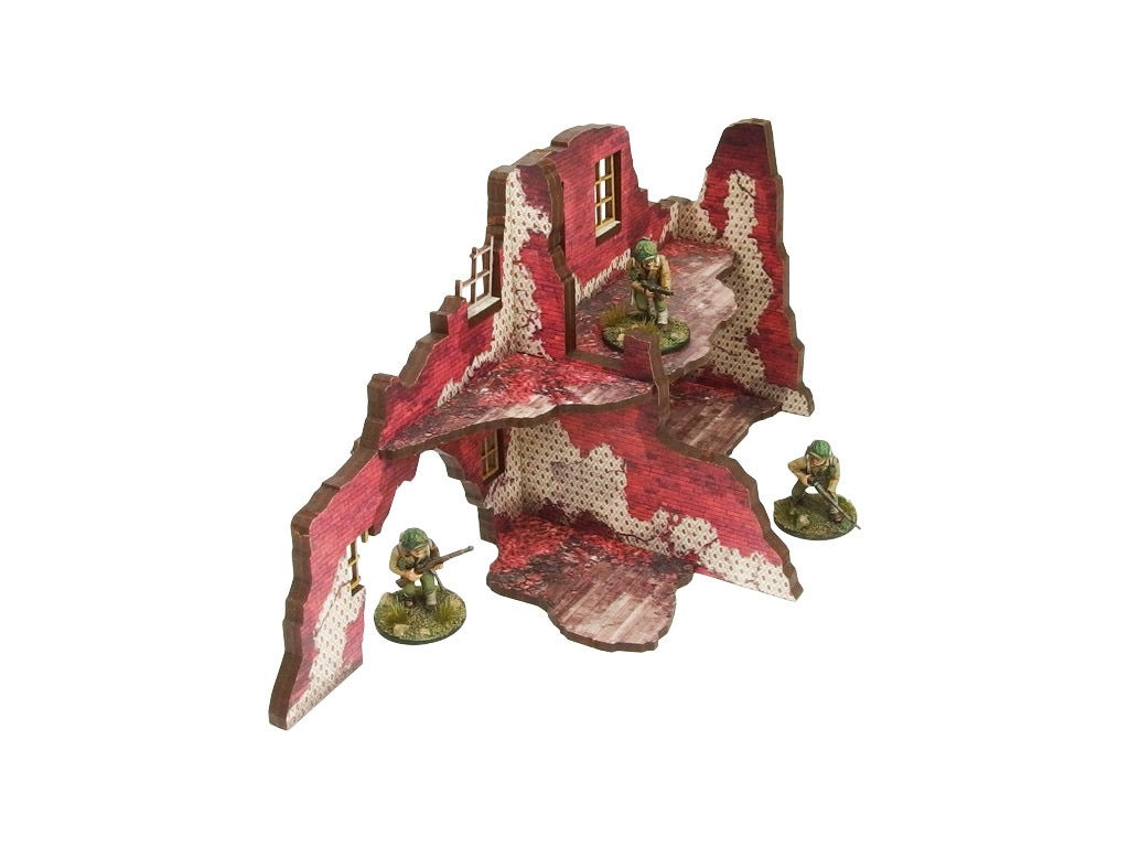 WW2 Normandy Ruined Large House – 2 (Pre-painted 28mm)