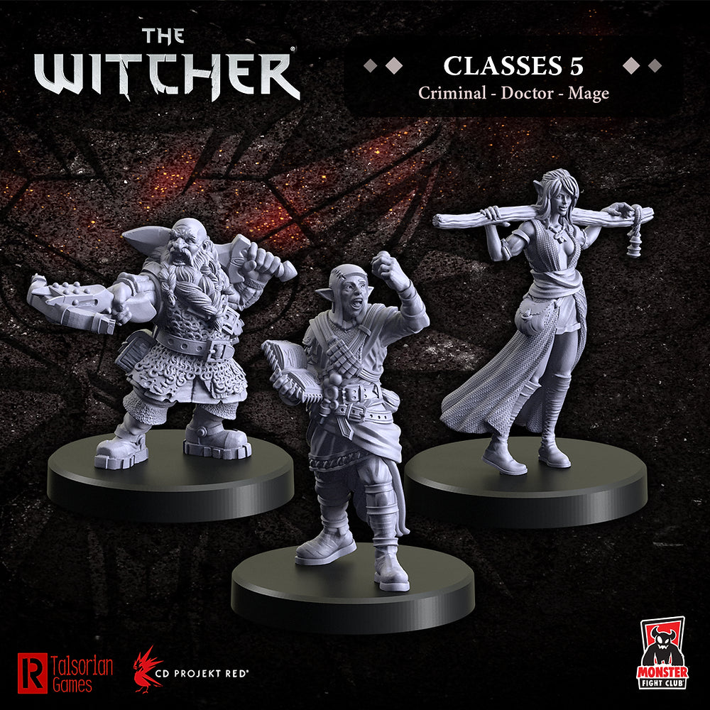 The Witcher Miniatures: Classes 5 - Criminal, Doctor, Mage
