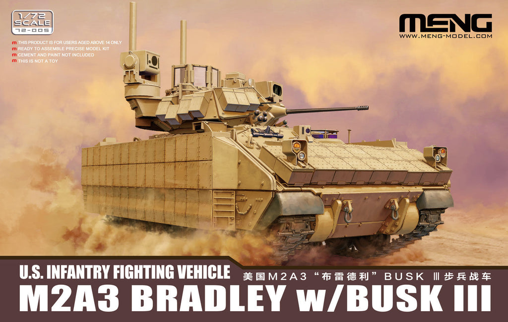 Meng - 72-005 - 1/72 U.S. M2A3 Bradley w/ BUSK III Plastic Model Kit
