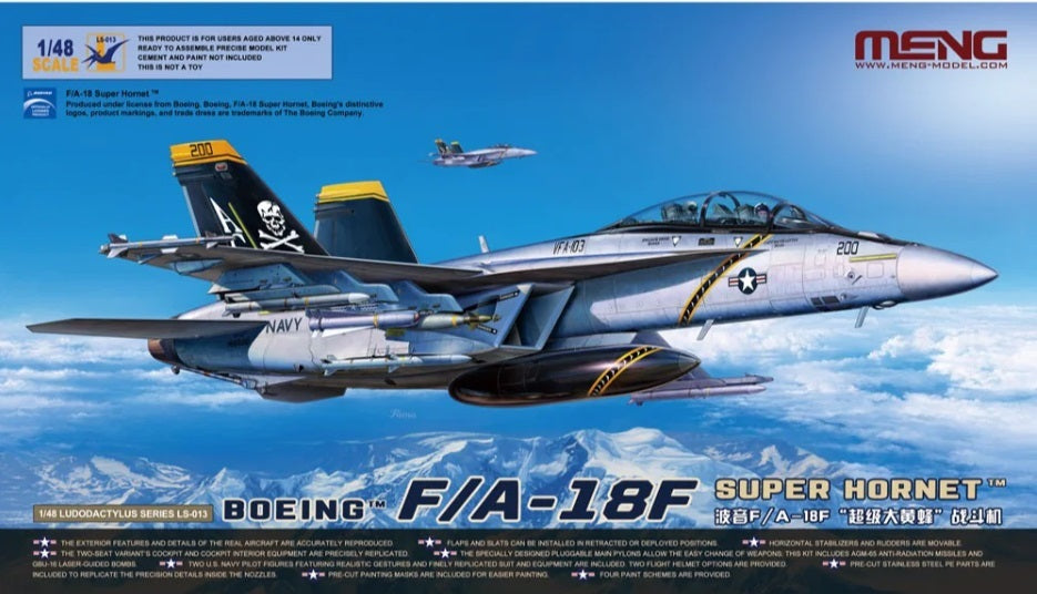 Meng 1/48 Boeing F/A-18F Super Hornet Plastic Model Kit *Aus Decals*