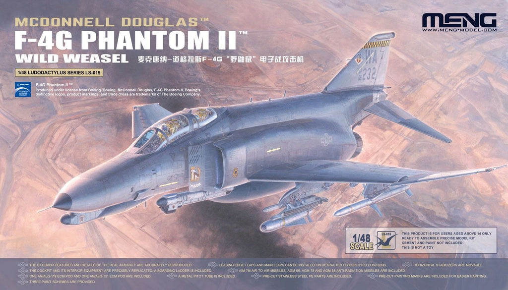 Meng - LS-015 - 1/48 McDonnell Douglas F-4G Phantom II Wild Weasel Plastic Model Kit
