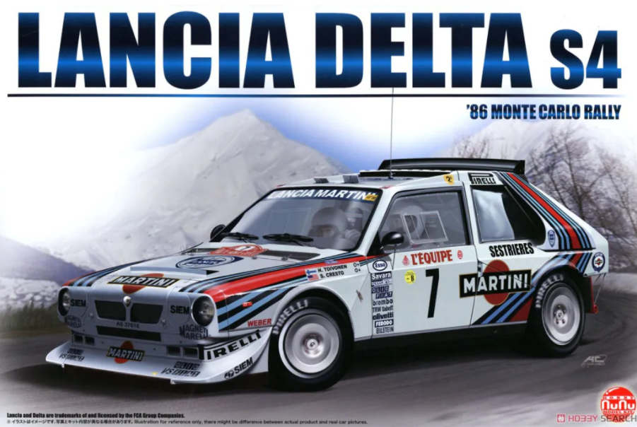 NuNu 1/24 Delta S4 Martini Montecarlo rally 1986 Plastic Model Kit [24030]