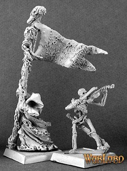 Reaper - Unpainted - 14291 - Warlord: Standard & Musician, Necropolis (Metal)