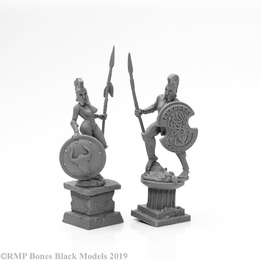 Reaper - 44126 - Bones Black: Amazon and Spartan Living Statues (Bronze)