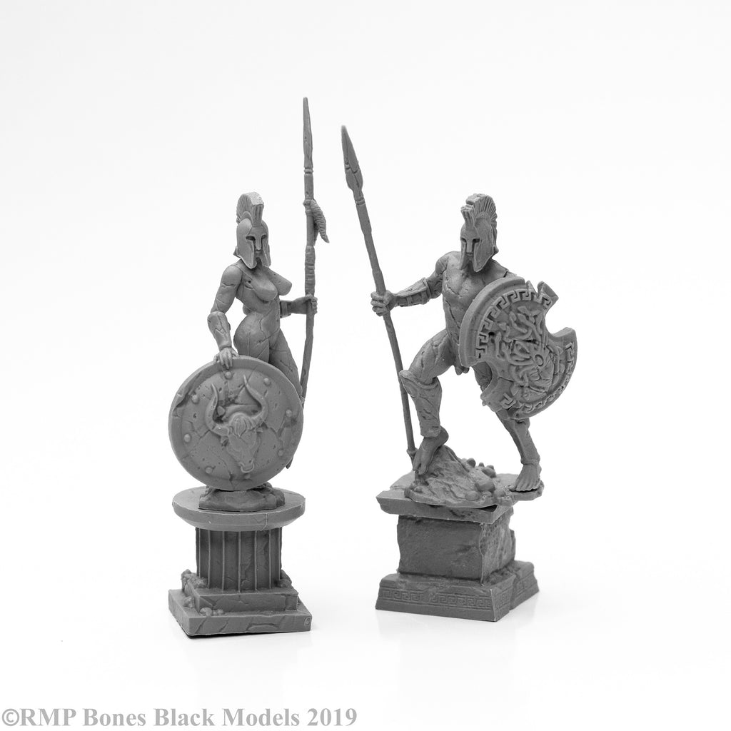 Reaper - 44127 - Bones Black: Amazon and Spartan Living Statues (Stone)
