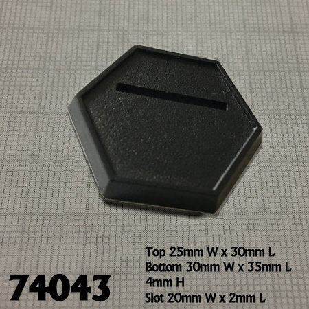Reaper - 74043 - Accessories - 1 Inch Black Slotted Hex Gaming Base (20)