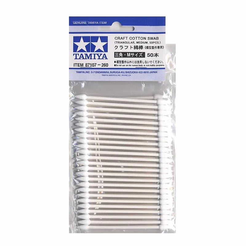 Tamiya - 87107 - Craft Cotton Swab (Triangular, Medium, 50Pcs)
