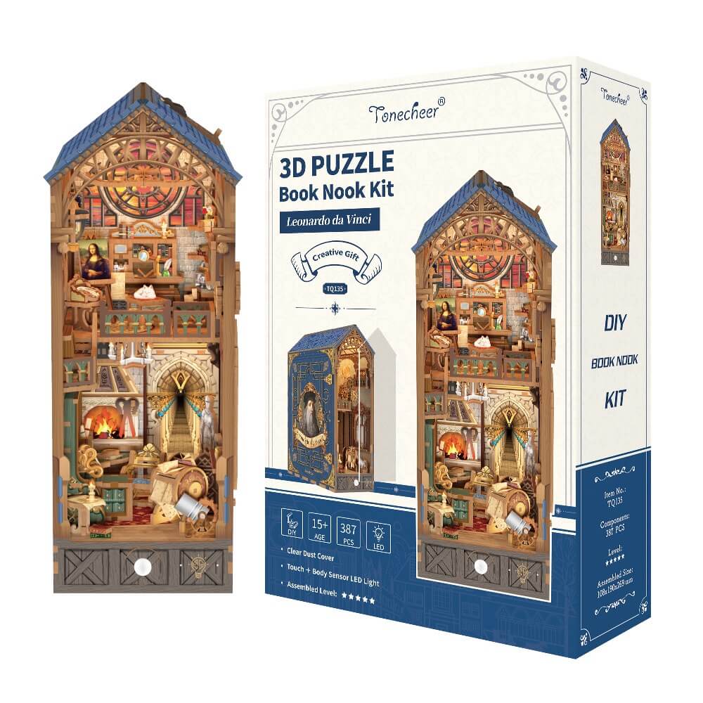 Leonardo Da Vinci Book Nook Tonecheer