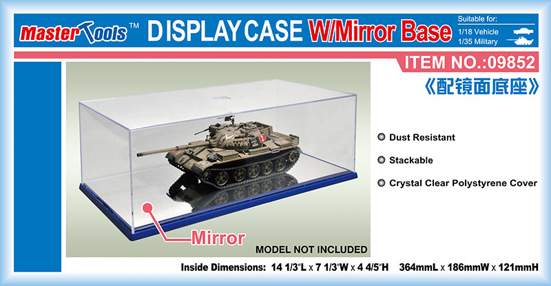 Trumpeter Plastic Display Case w/Mirror Base  364 x 186 x 121mm - 09852