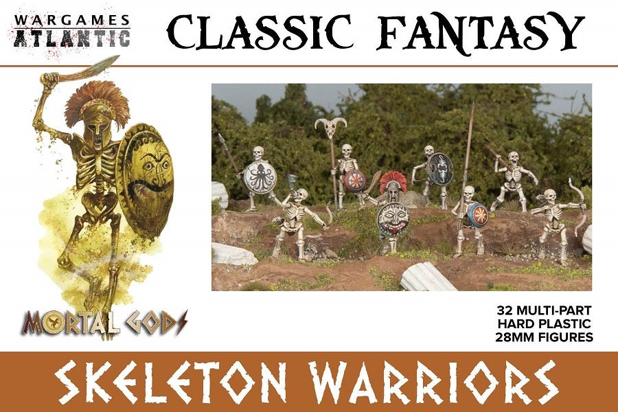 Wargames Atlantic  - Classic Fantasy - Skeleton Warriors - 32 hard plastic 28mm warriors