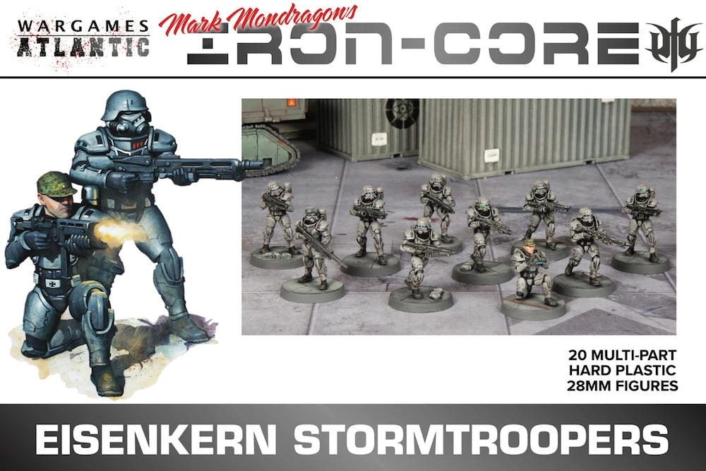 Wargames Atlantic - Iron Core Universe: Eisenkern Stormtroopers - 20x 28mm sci-fi troops