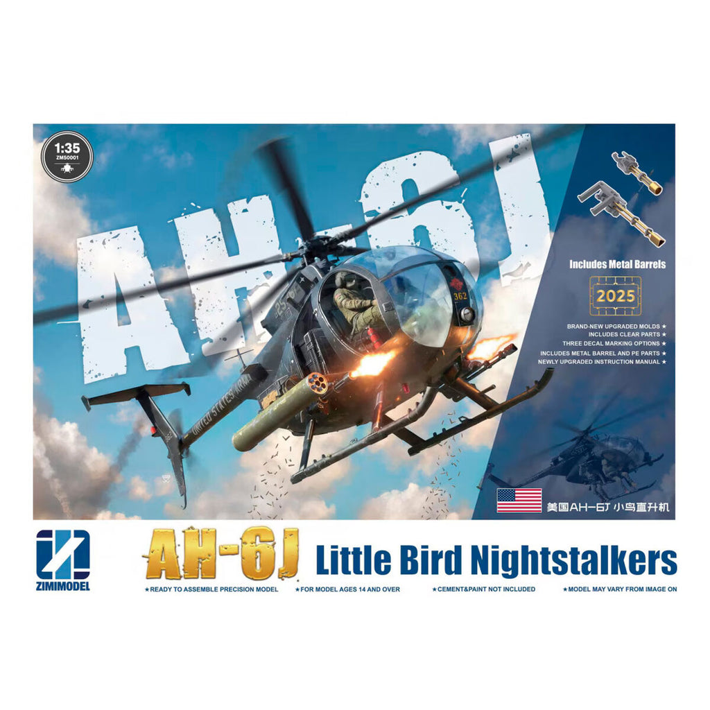 Zimi Model 1/35 AH-6J Little Bird Nightstalkers Plastic Model Kit - ZM50001
