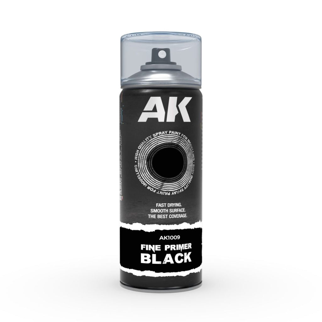 Ak Interactive - AK1009 - Aerosol Spray Primer - Fine Primer Black Spray 400ml