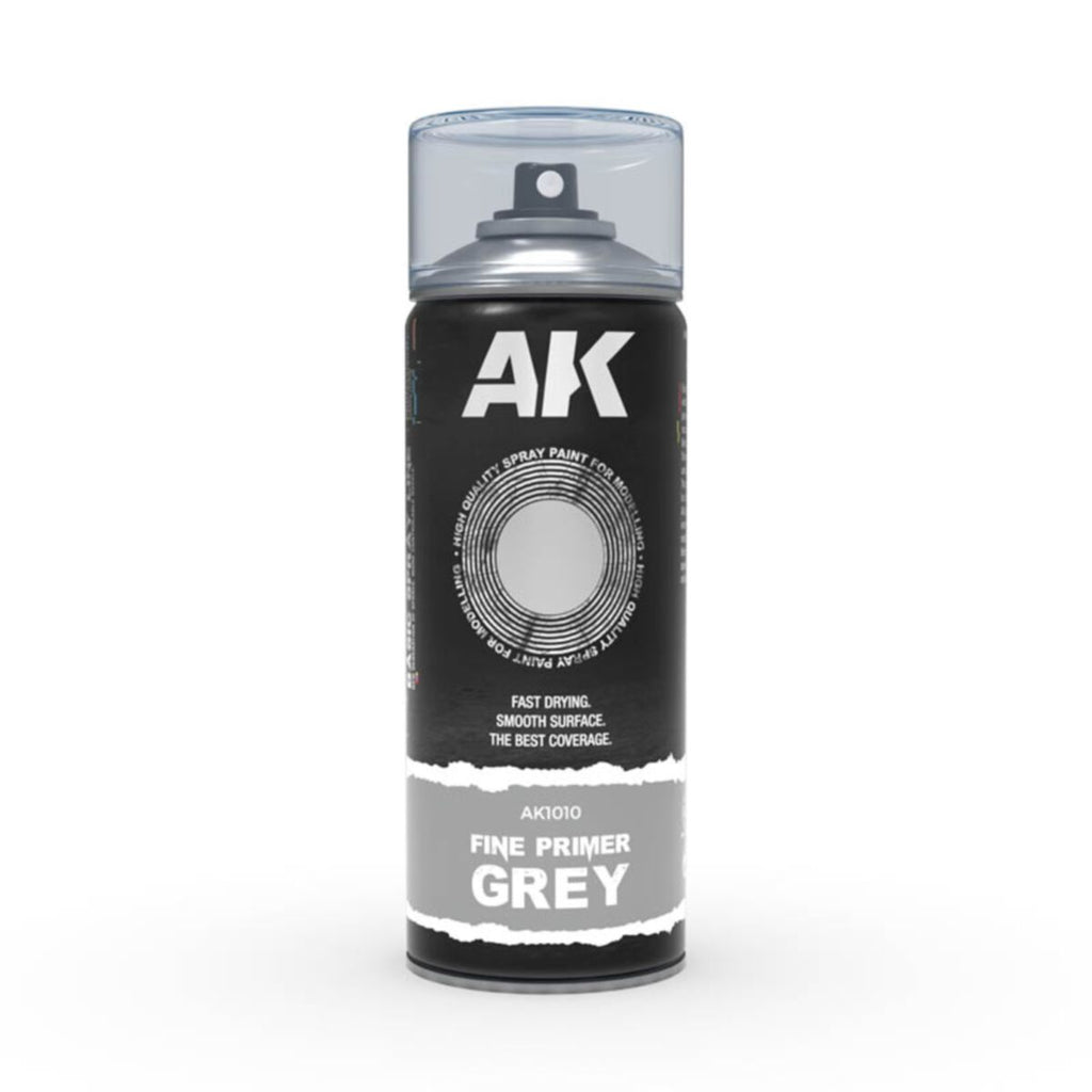 Ak Interactive - AK1010 - Aerosol Spray Primer - Fine Primer Grey - Spray 400ml (Includes 2 Nozzles) (Copy)