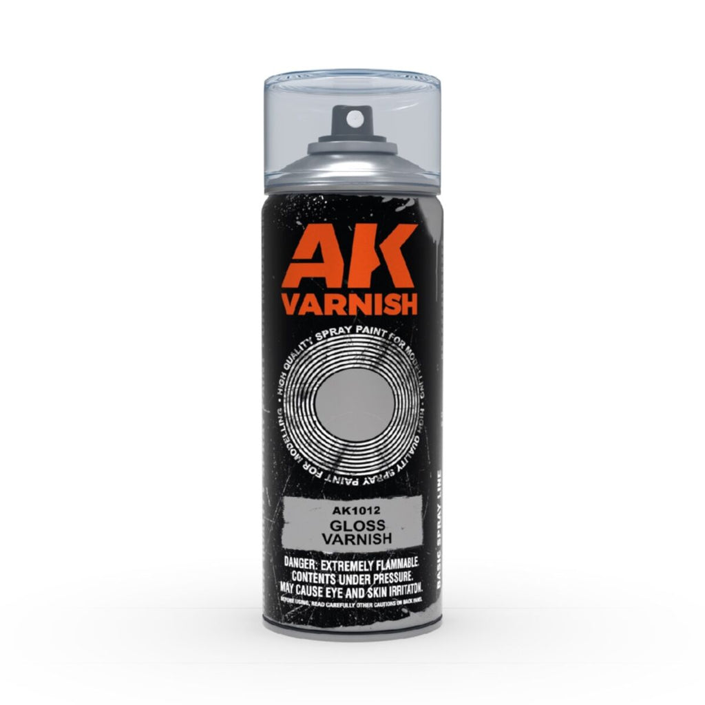 Ak Interactive - AK1012 - Aerosol Spray Primer - Gloss Varnish - Spray 400ml (Includes 2 Nozzles)