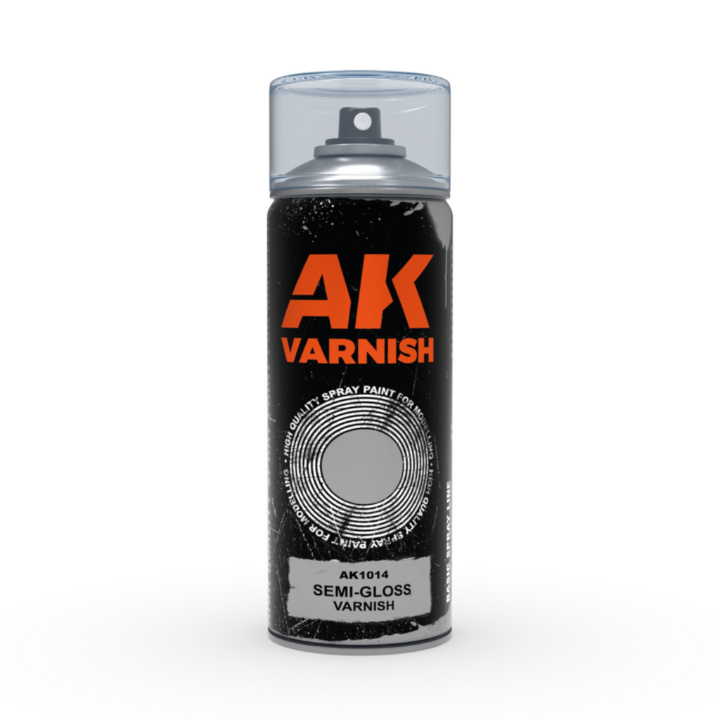 Ak Interactive - AK1014 - Aerosol Spray Primer - - Semi-Gloss Varnish - Spray 400ml (Includes 2 Nozzles)