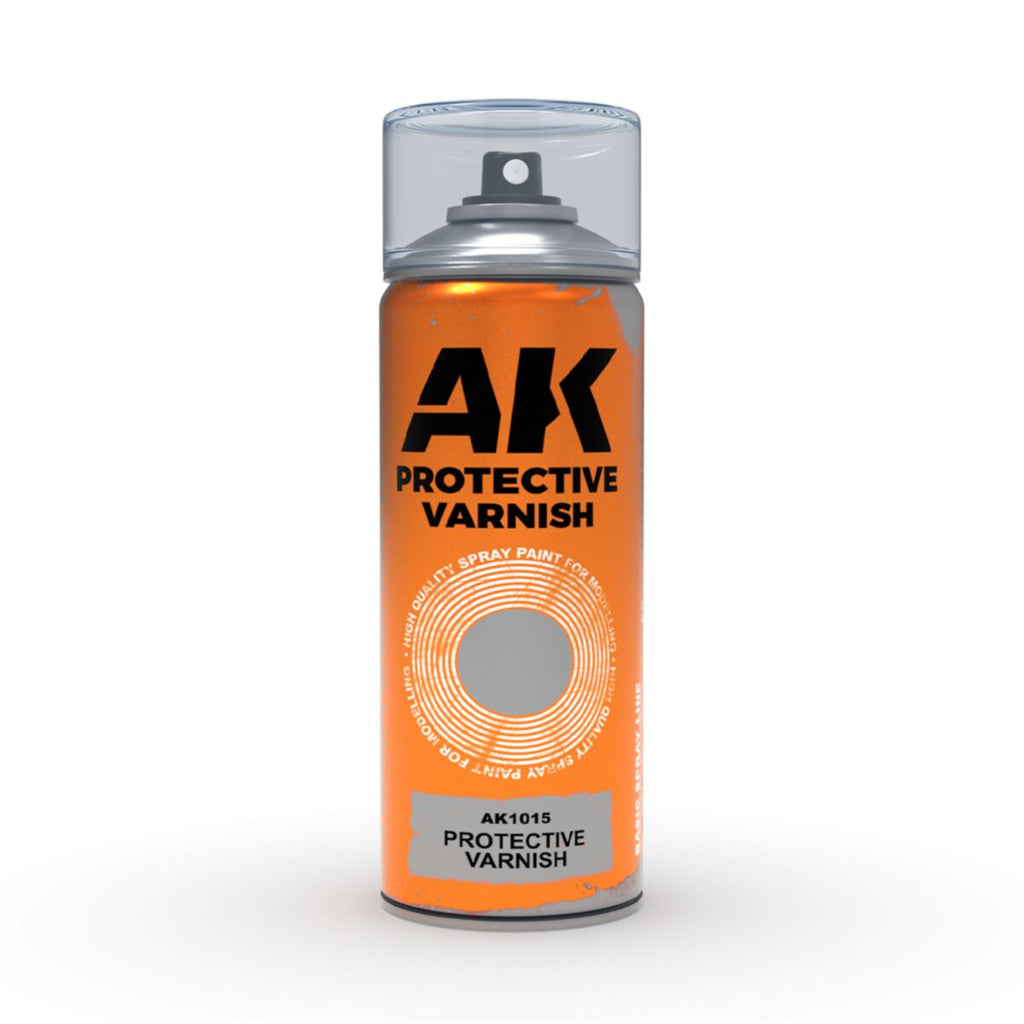 Ak Interactive - AK1015 - Aerosol Spray Primer - Protective Varnish - Spray 400ml (Includes 2 Nozzles)
