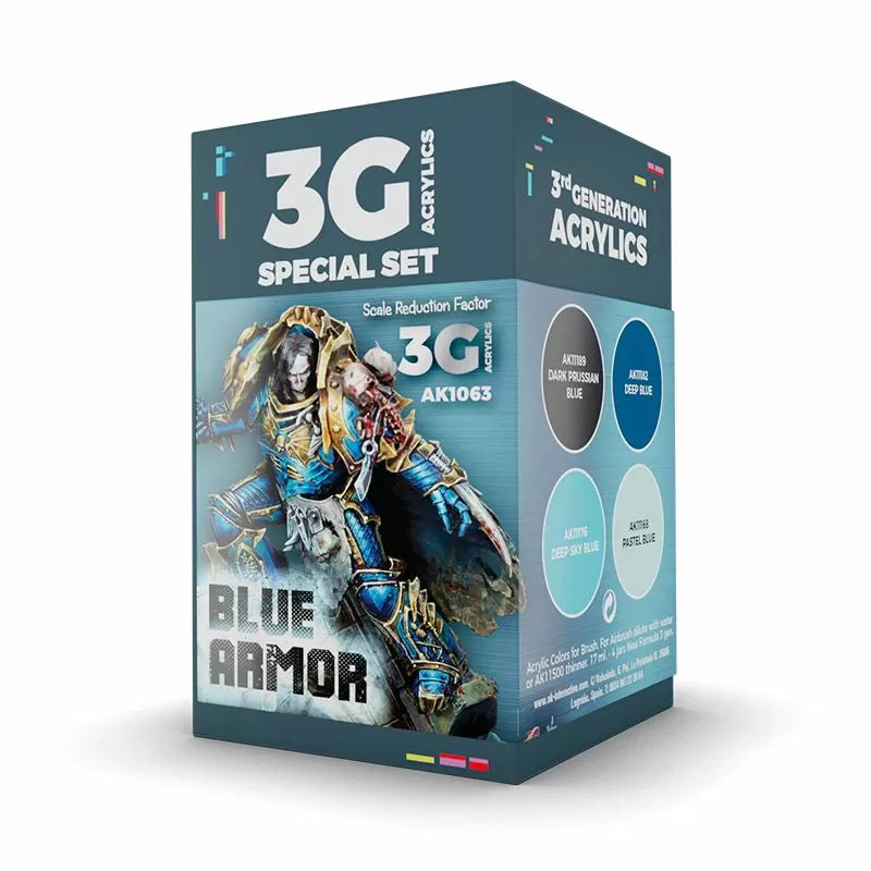AK Interactive - AK1063 - 3 Gen Acrylics - Wargame Set. Blue Armor