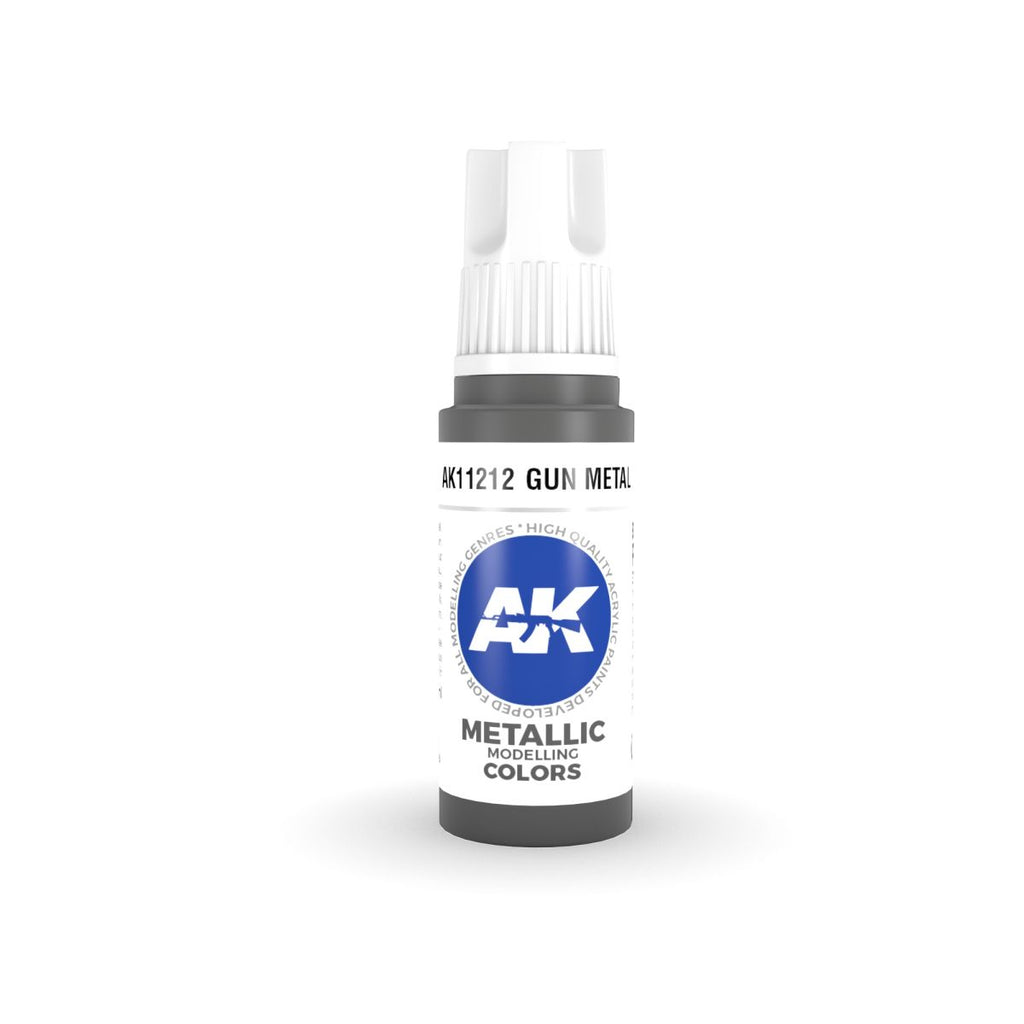 AK Interactive - AK11212 - 3 Gen Acrylics - Gun Metal 17ml