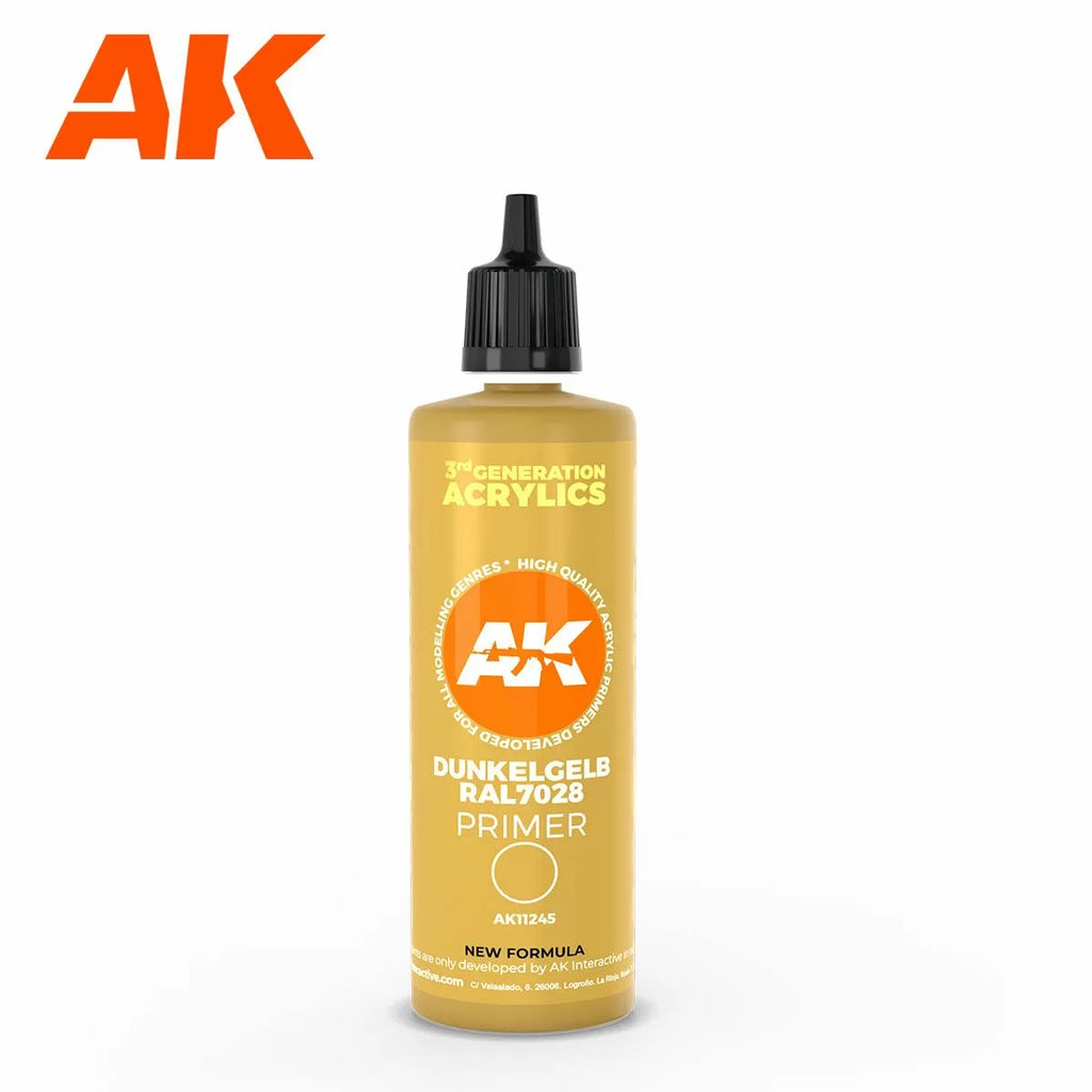 AK Interactive - 3Gen Primers - Dunkelgelb RAL 7028 Dark Yellow Surface Primer - 100ML - AK11245