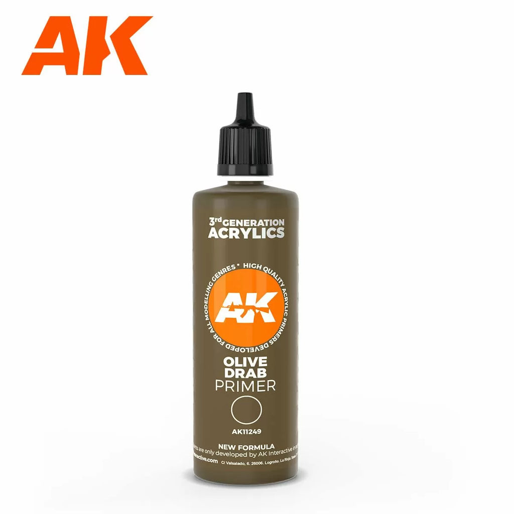 AK Interactive - 3Gen Primers - Olive Drab Surface Primer - 100ML - AK11249
