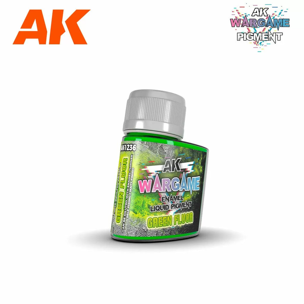 AK Interactive Wargame Enamel Liquid Pigments - Green Fluor 35 ml - AK1236