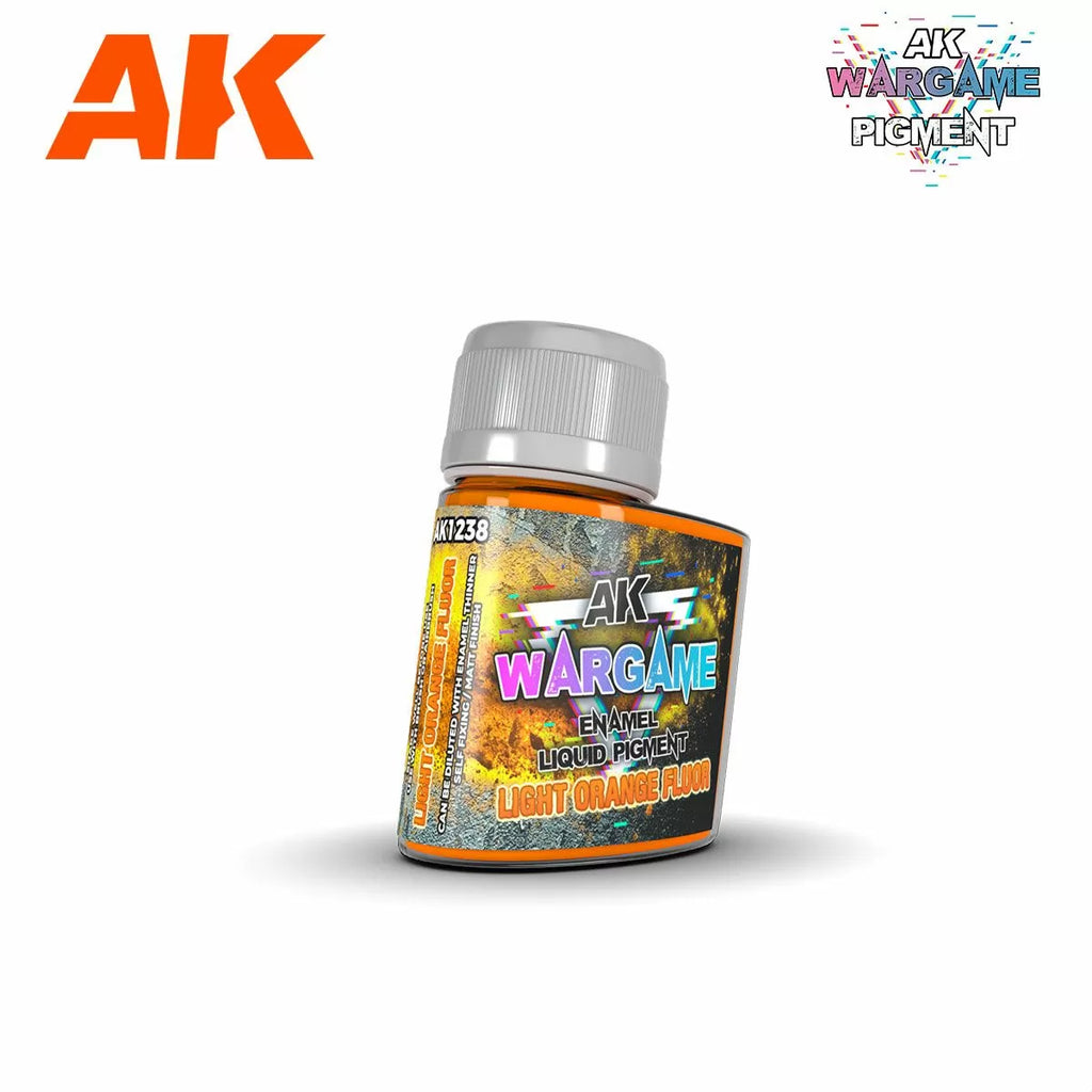 AK Interactive Wargame Enamel Liquid Pigments - Light Orange Fluor 35 ml - AK1238