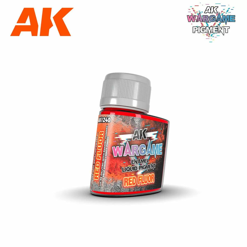 AK Interactive Wargame Enamel Liquid Pigments - Red Fluor 35 ml - AK1240