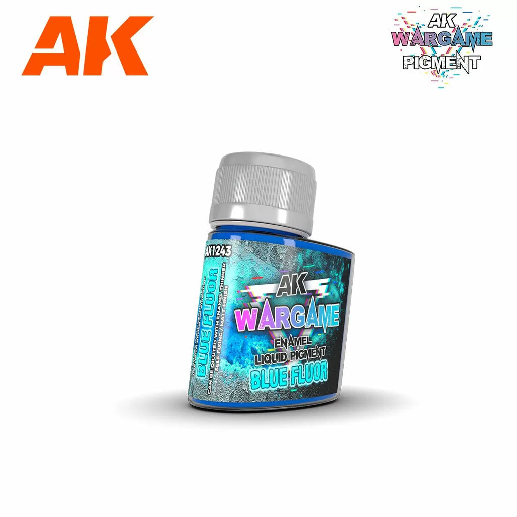 AK Interactive Wargame Enamel Liquid Pigments - Blue Fluor 35 ml - AK1243