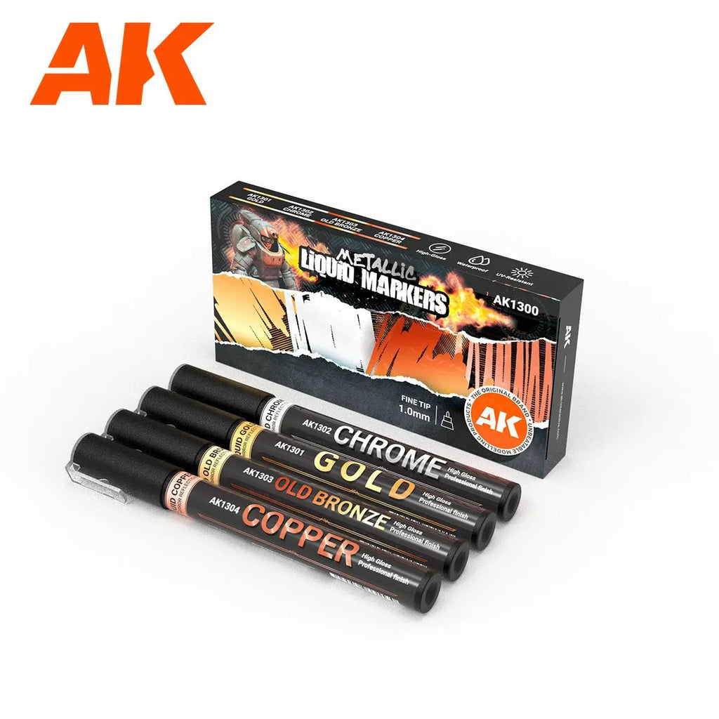 AK Interactive Auxiliaries - Metallic Markers - AK1300