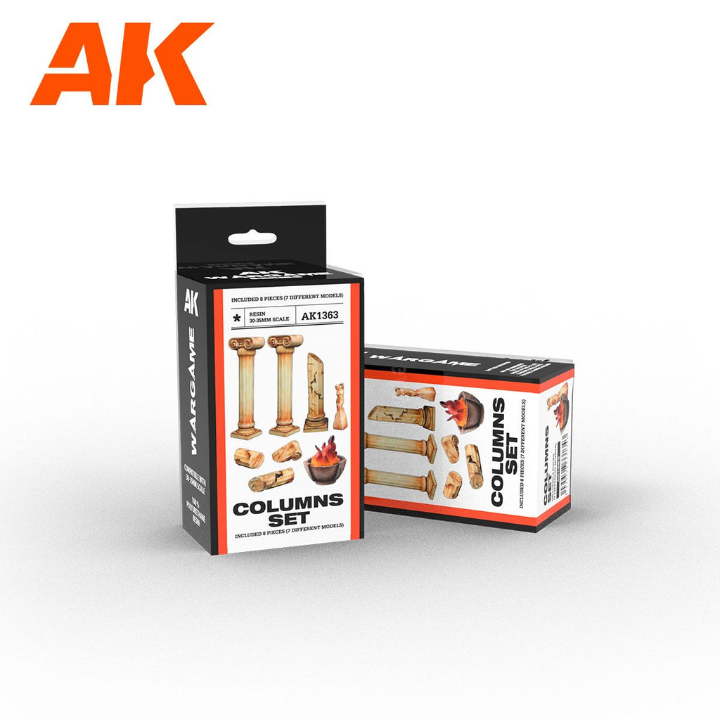 AK Interactive - AK1363 - Resins - Wargame Resin Scenery - Columns Set Wargame (Resin 30-35mm)