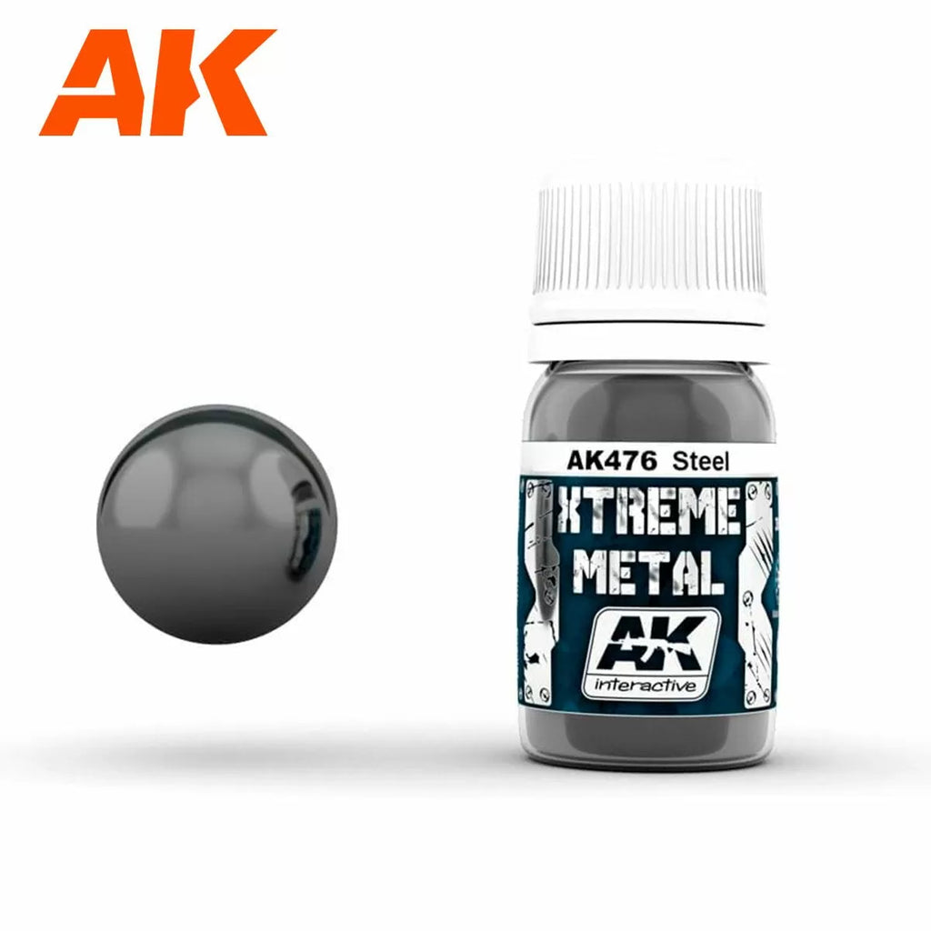 AK Interactive Metallics - Xtreme Metal Steel 30ml - AK476