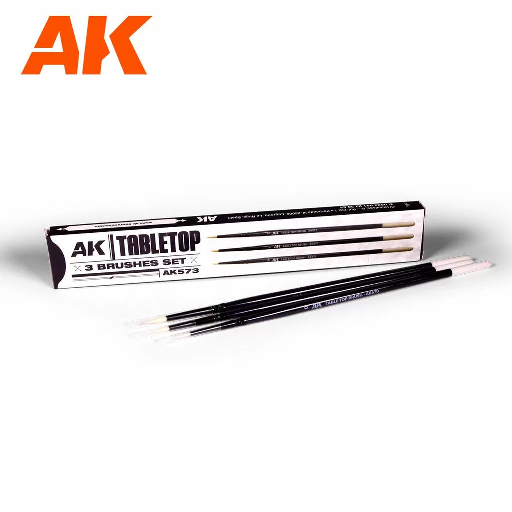 AK Interactive Brushes - Tabletop Brushes Set 0, 1, 2 - AK573