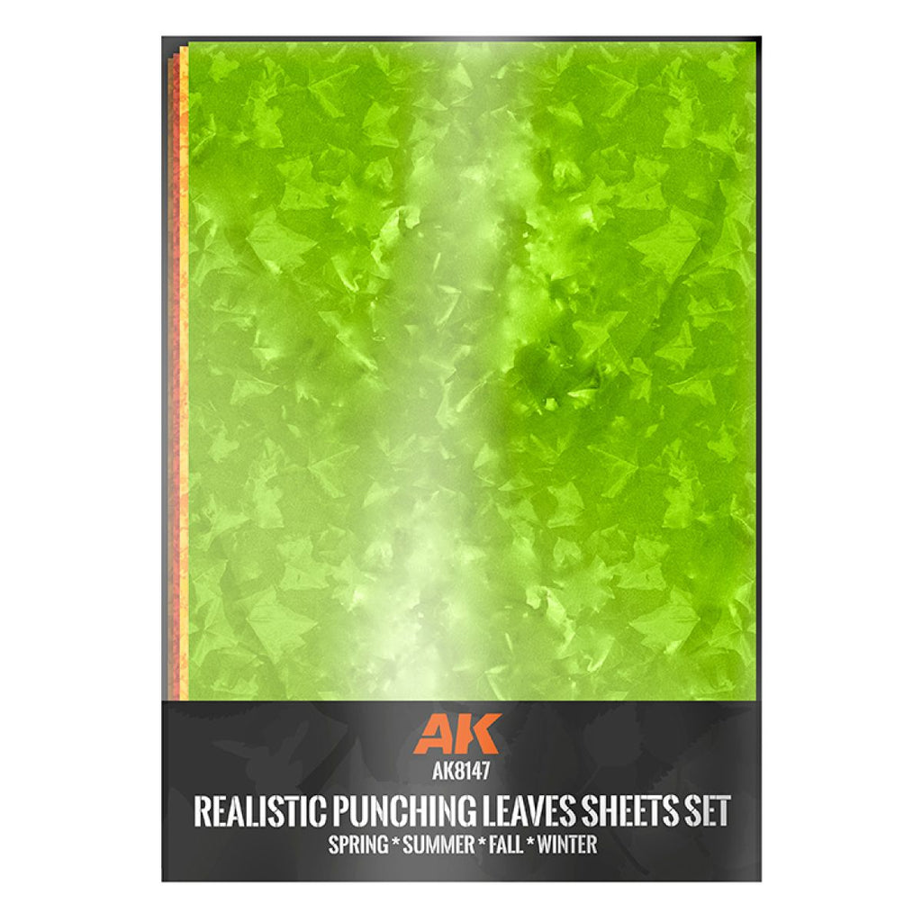 AK Interactive - AK8147 - Auxiliary Materials - Punching Leaves Sheets Set (4 Units Of A4-Size Sheets)