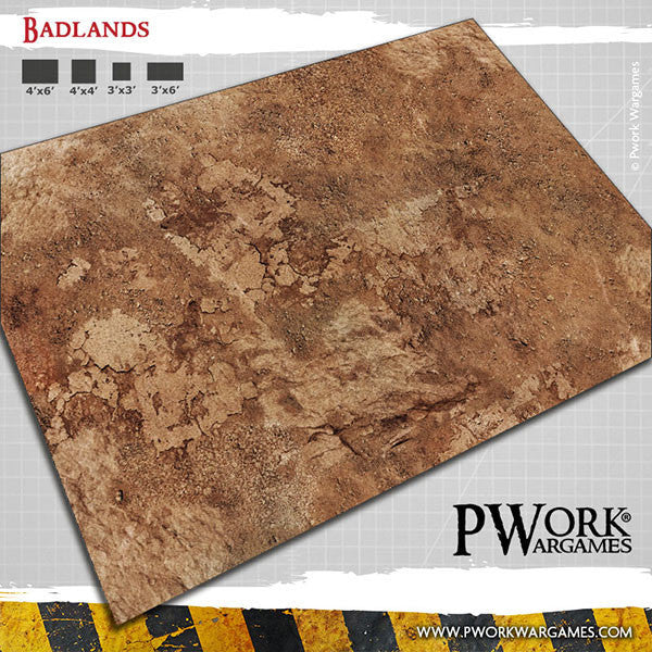 PWork - Badlands - Wargames Terrain Mat - 22X30"