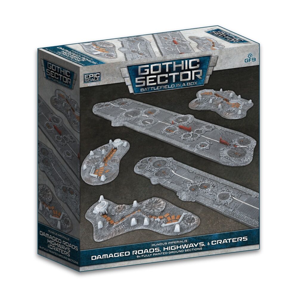 Battlefield in a Box - BB689 - Gothic Sector – Mundus Imperialis: Damaged Roads, Highways & Craters