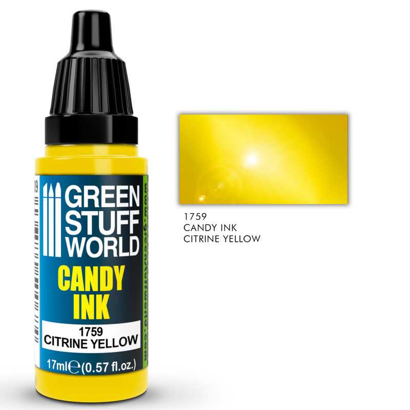 Green Stuff World - 1759 - Acrylic Inks Candy Ink Citrine Yellow - 17ml