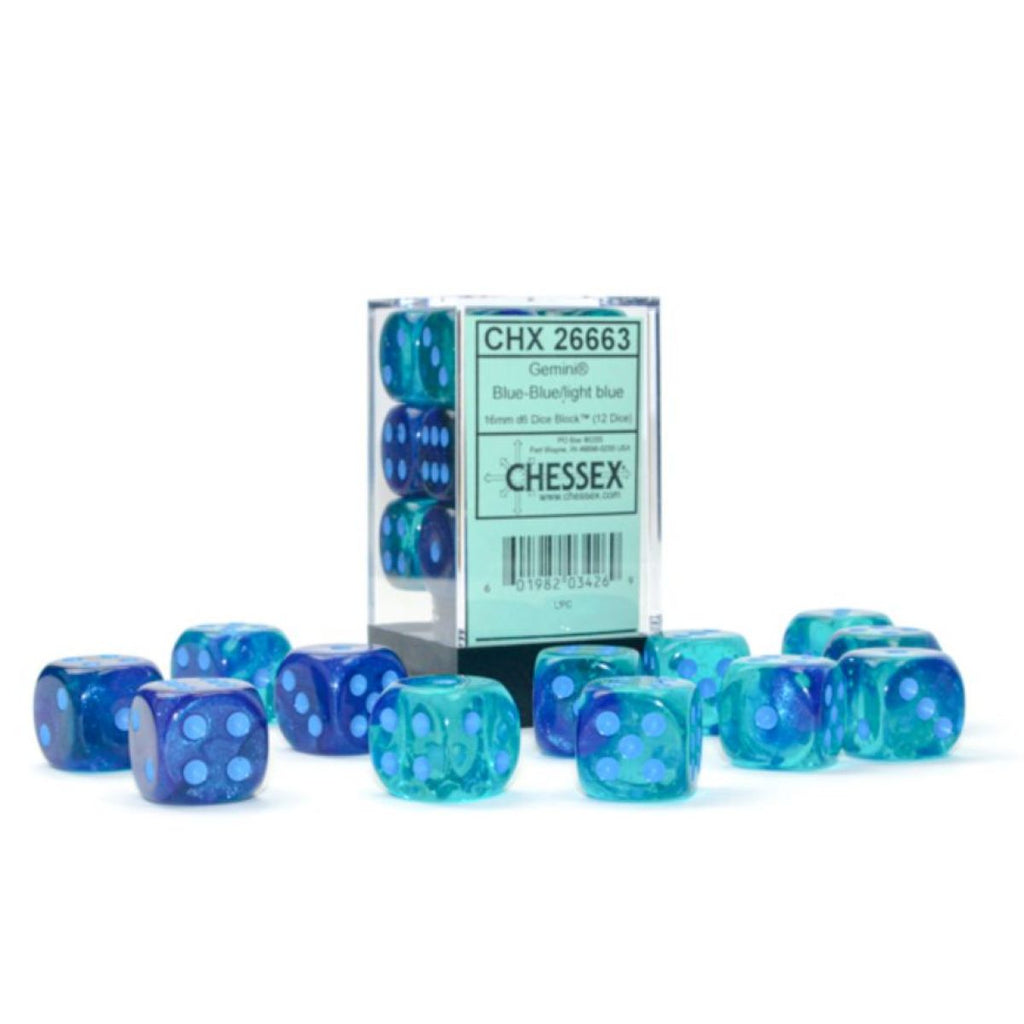 CHX 26663 Gemini 16mm d6 Blue-Blue/Light Blue Luminary Block (12)