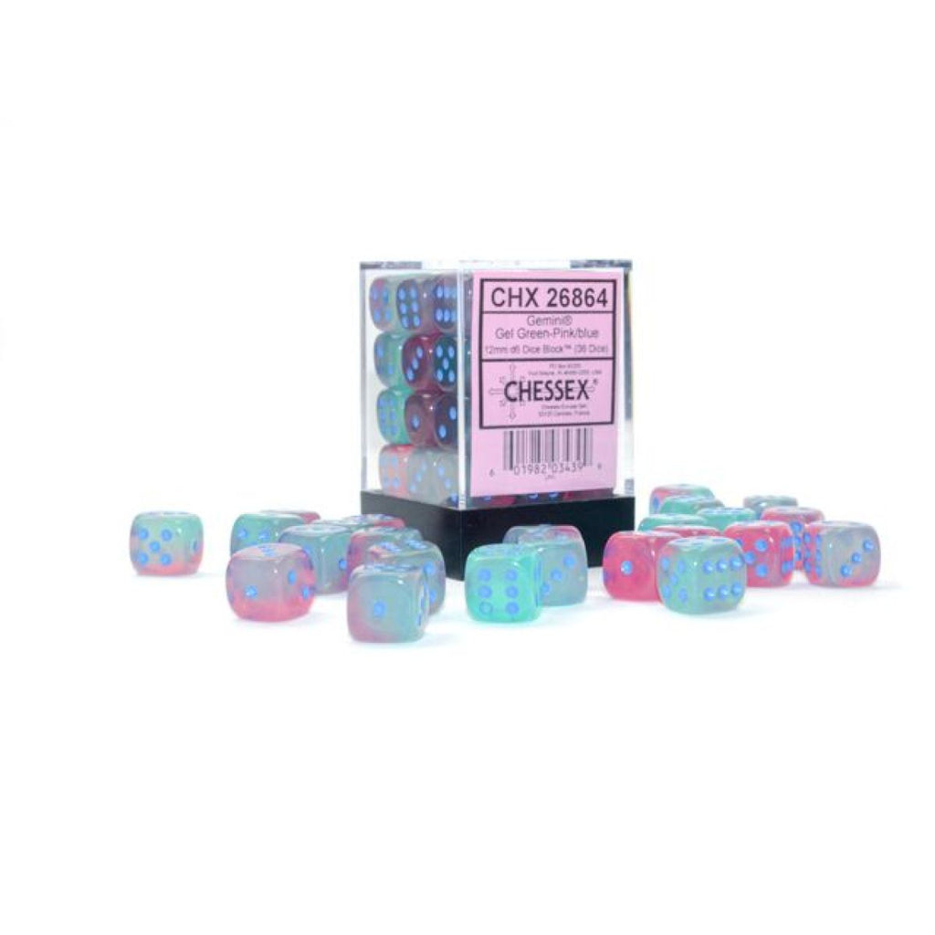 CHX 26864 Gemini 12mm d6 Gel Green-Pink/Blue Luminary Block (36)