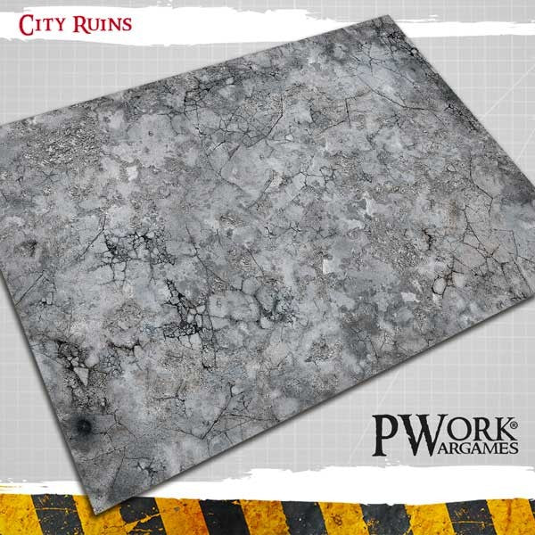 PWork - City Ruins - Wargames Terrain Mat - 22X30"