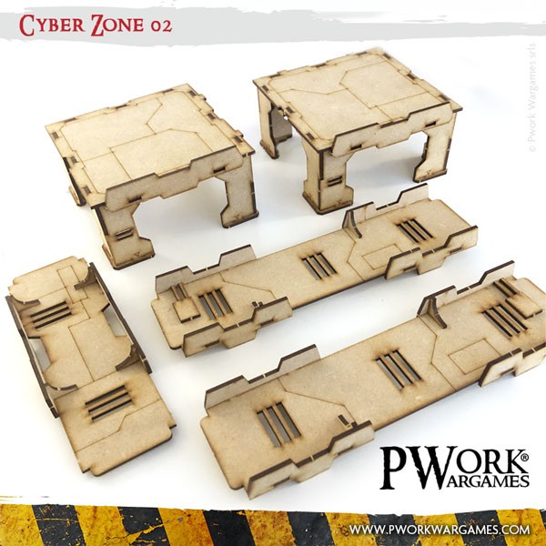 PWork - Cyber Zone 02 - MDF Terrain Scenery