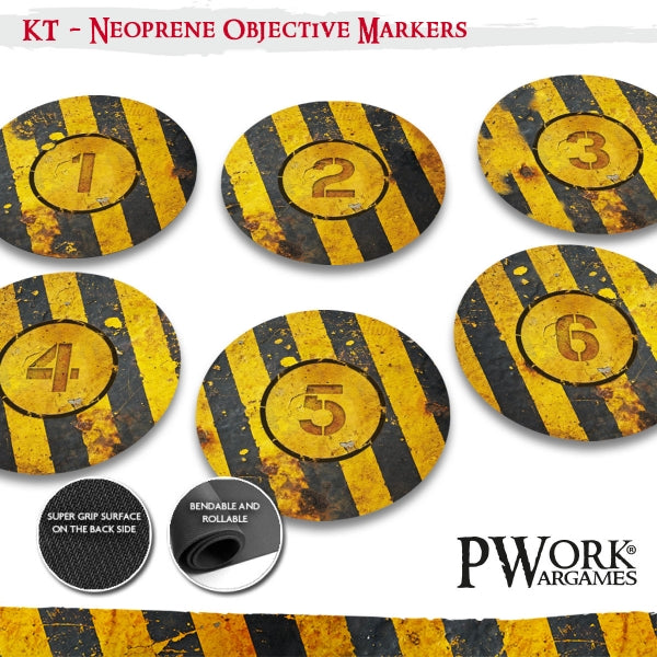 PWork - Danger Zone - KILL TEAM Neoprene Objective Markers