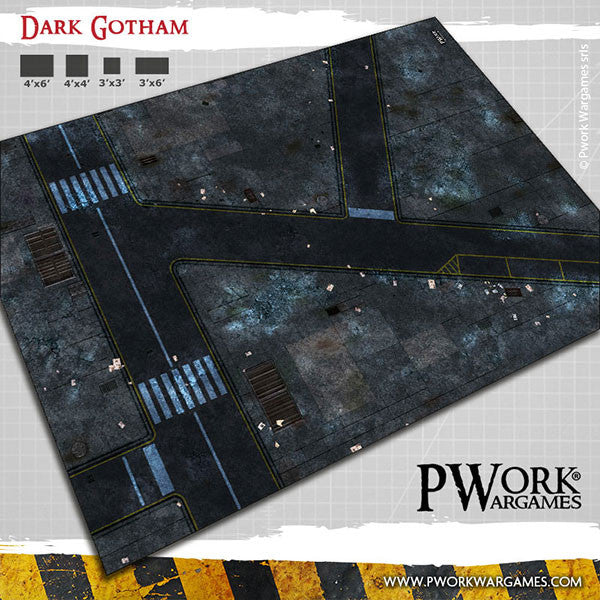 PWork - Dark Gotham - Wargames Terrain Mat - 22X30"